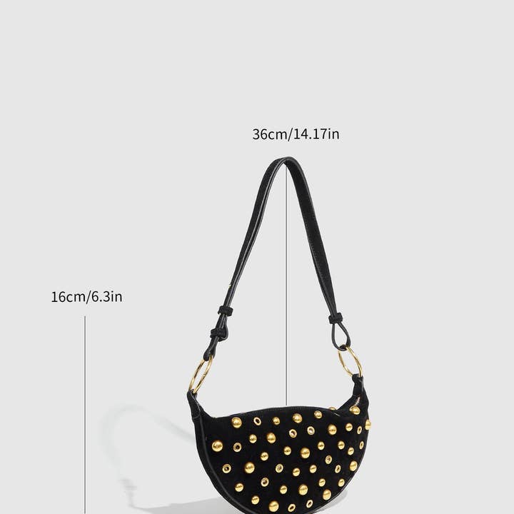 Dipped Shop - Wholesale Shoulder Bag - Women's - Trendy Studded Polka Dot Shoulder Bag DP25E4547