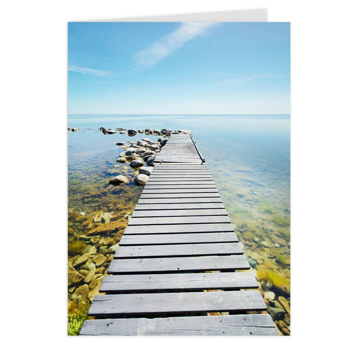 Folding card "At the old boat dock" for wholesale by paruspaper. nutzfeine papeterie