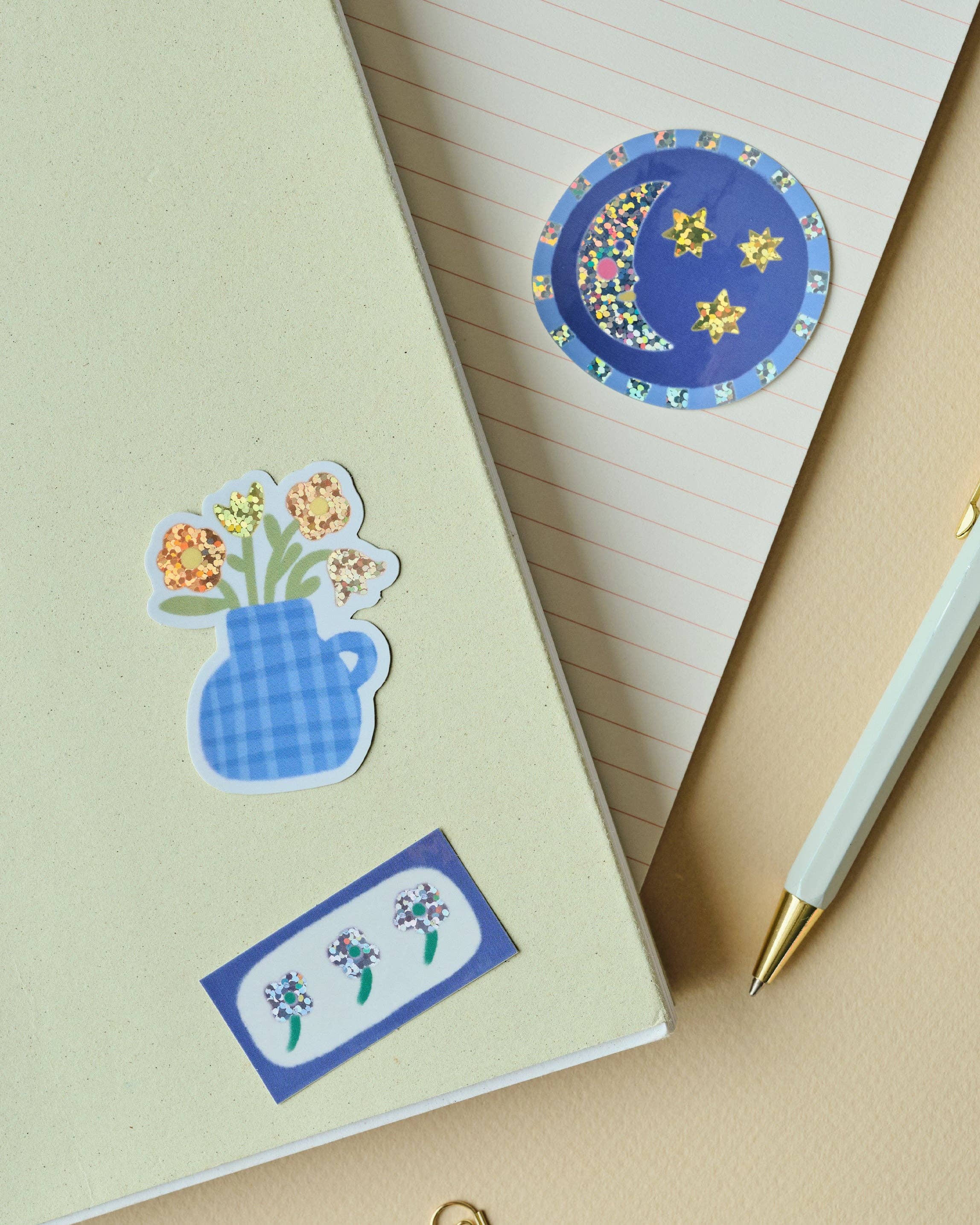 Claire Paul – wholesale Klistermärke – Månen och stjärnor Holografisk klistermärke6