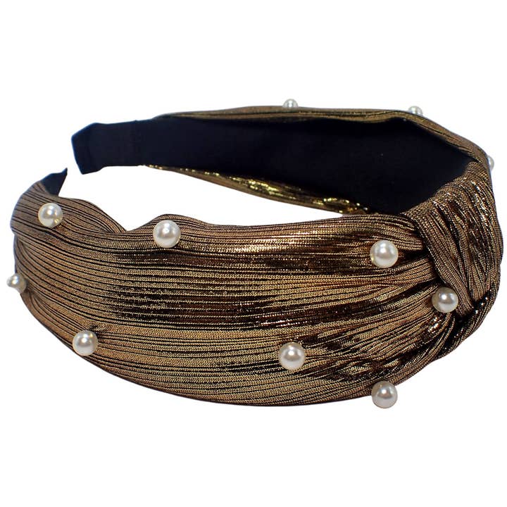 Topkids Accessories - Wholesale Fashion Headband - Women's - Metallic Pearl Knot Alice Bands Adult Women, Hair Accessories for Women, Hair Bands for Women, Thick Headband, Womens Headbands, Head Bands Adult Women, Wide Headbands6