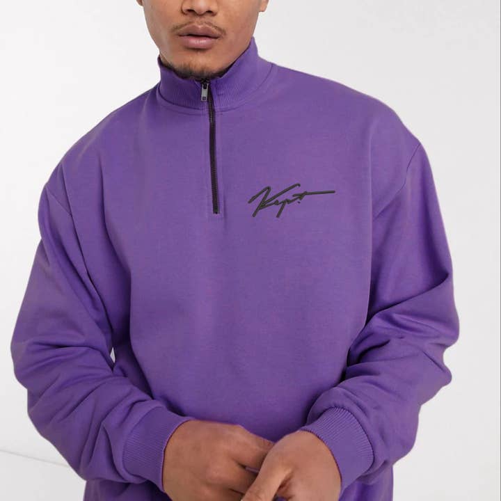 KEPT Signature Luksus Sweatshirt med halv lynlås for engroshandel hos Kept Clothing Brand