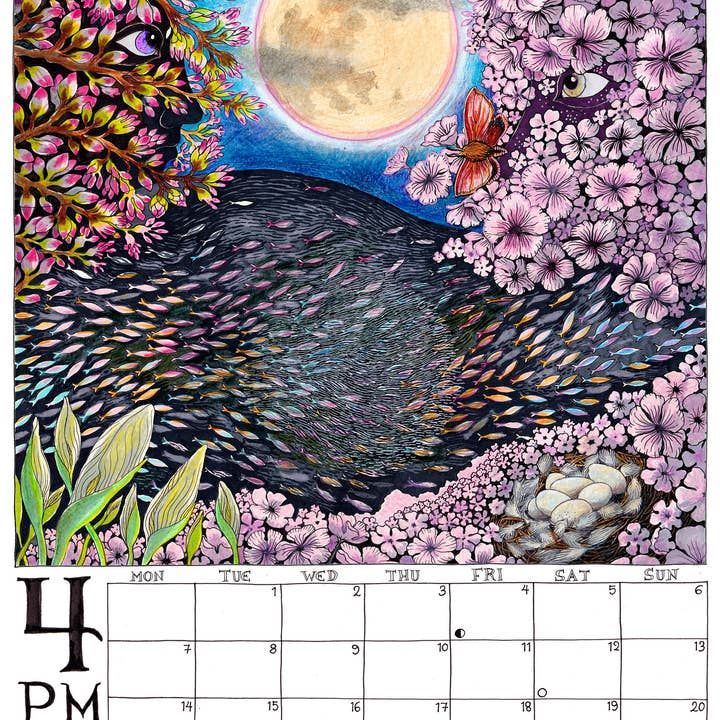 Fox & Comet - Wholesale Calendar - Illustrated Wall Calendar - The Calendar of the Full Moon4
