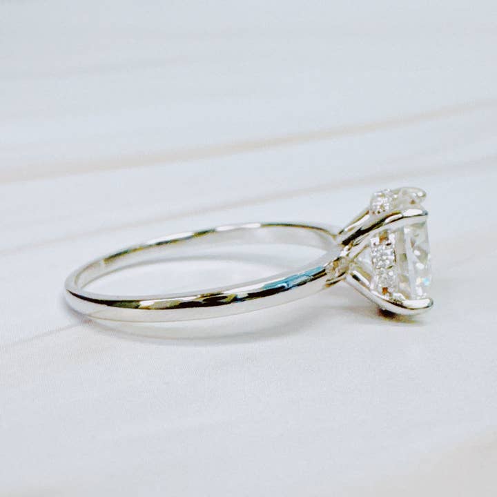 Ellison+Young - Wholesale Engagement Ring - Paved Halo Solitaire Moissanite Ring3