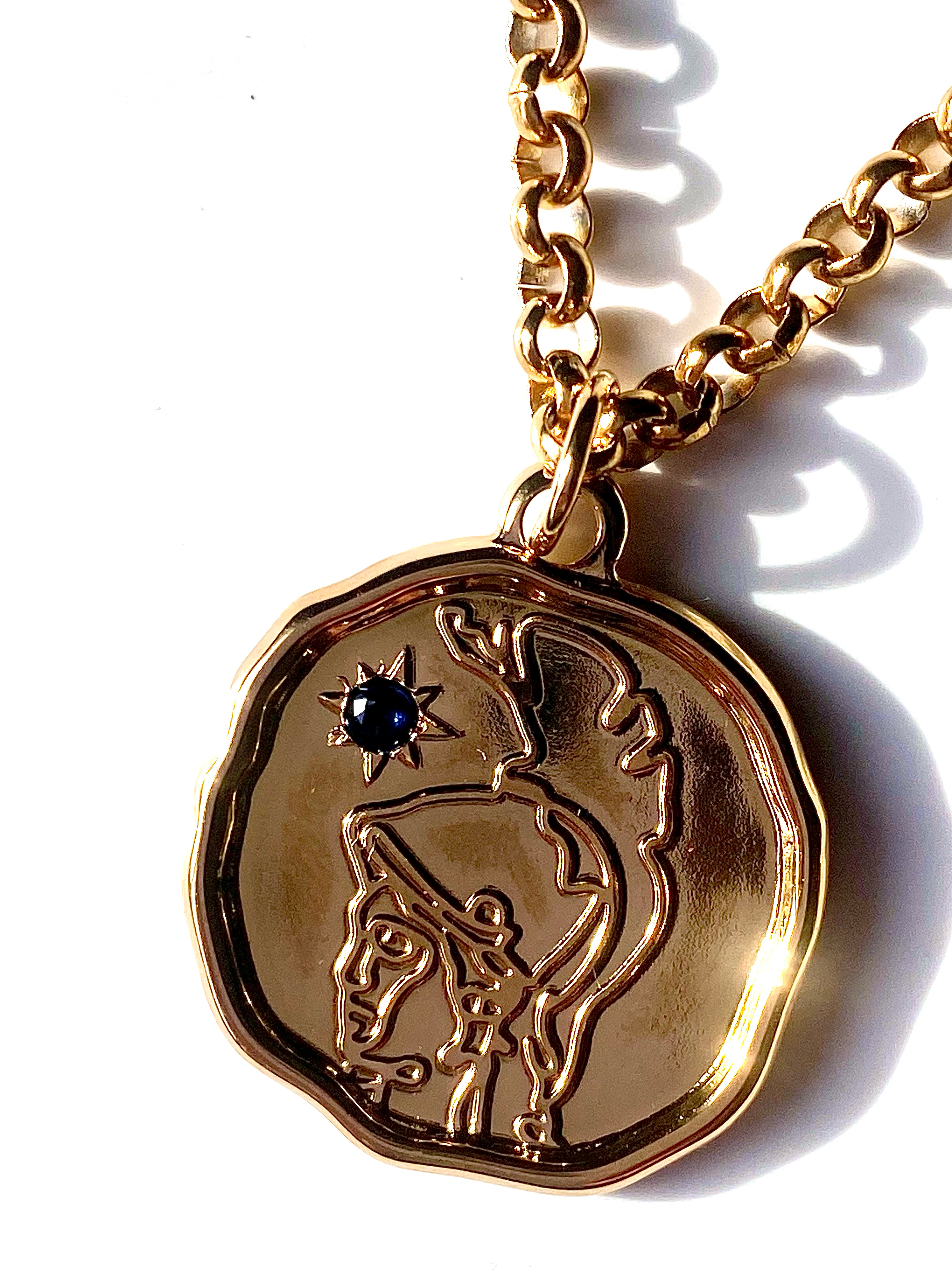 HoopLa - Wholesale Pendant/Charm Necklace - Goddess Coin Collection Waterproof 14K Gold Necklace0