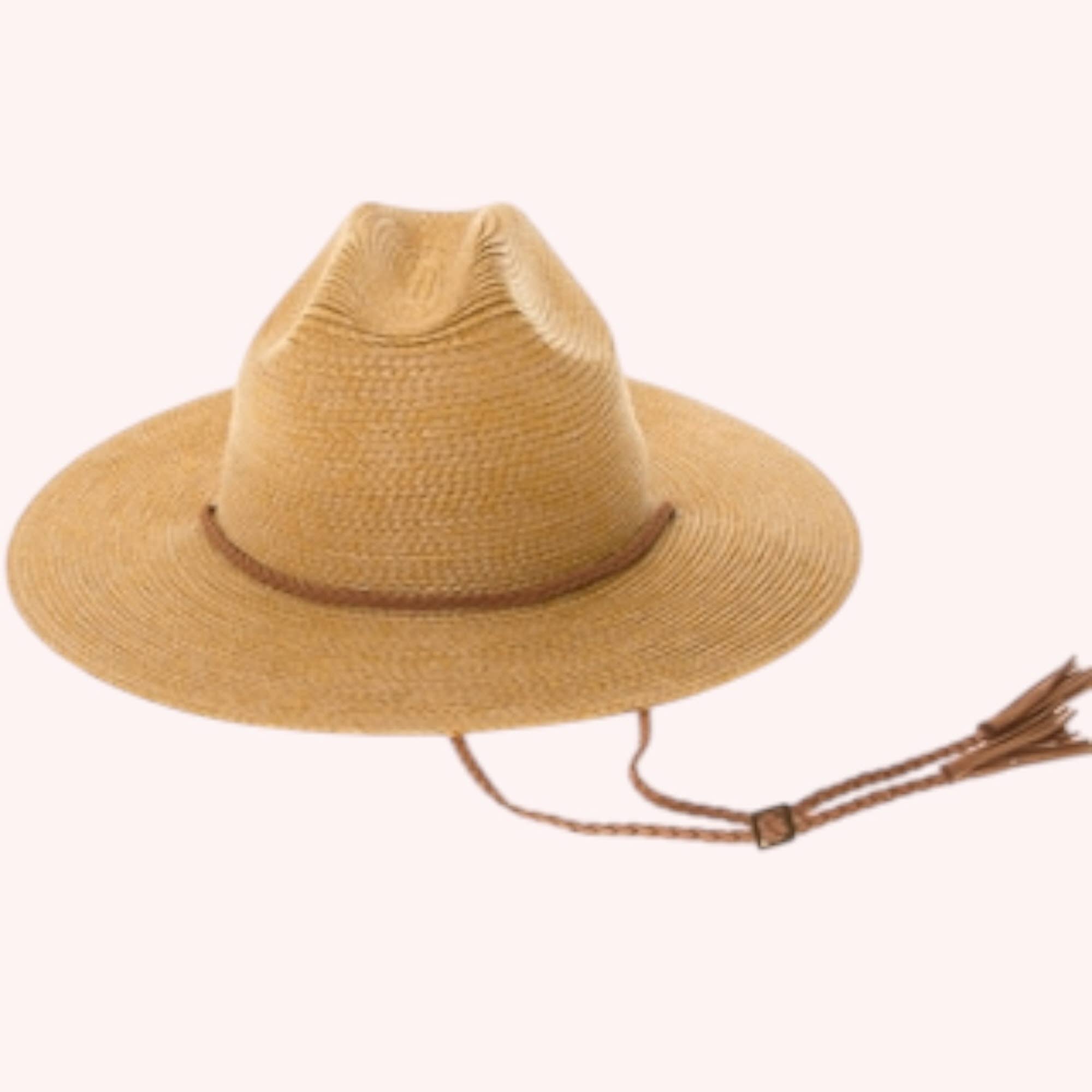 Queens INC - Wholesale Straw Hat - Women's - Packable Straw Cowboy Hat w/ Tassel Cord – UPF 50+0
