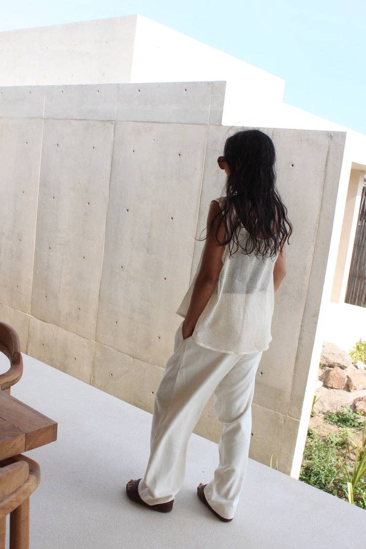 Ecru Marni Netted Cotton Tank for wholesale on Faire3