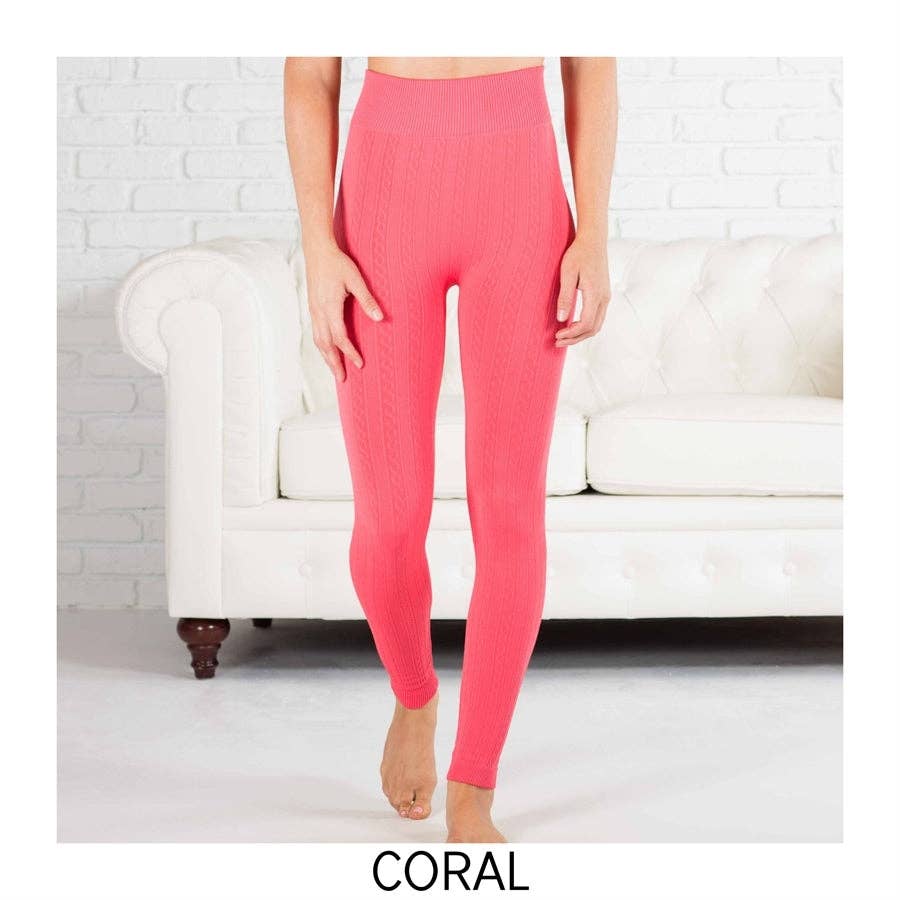 Truly Contagious - Venta al por mayor Leggings modernos - Mujer - Leggings forrados en forro polar de punto trenzado (TX200)12