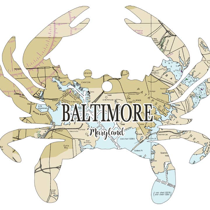 Map Mom - Wholesale Ornament - Wood Ornament - Crab Shape- Custom Map Location Best Seller!2