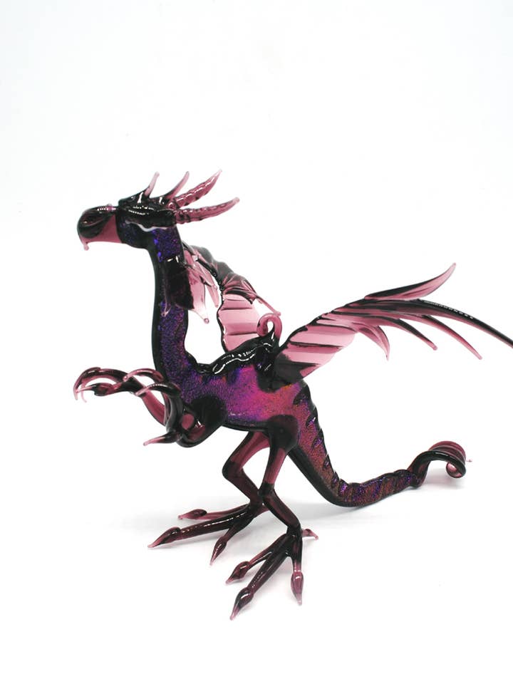 36-940D Longwei Dragon - Purple / Rainbow Dichroic for wholesale by WGK Glass Art Inc