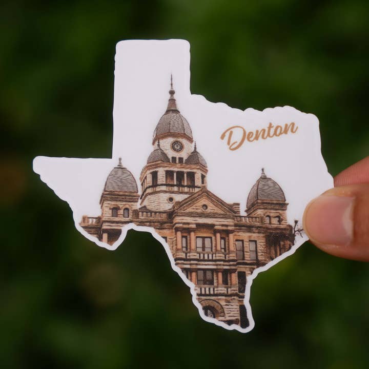 Denton, TX Sticker for wholesale by Little Comfy Goods