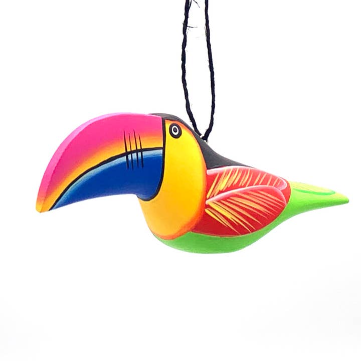 Women of the Cloud Forest – wholesale Ornament – Whimsical Toucan Balsa Ornament