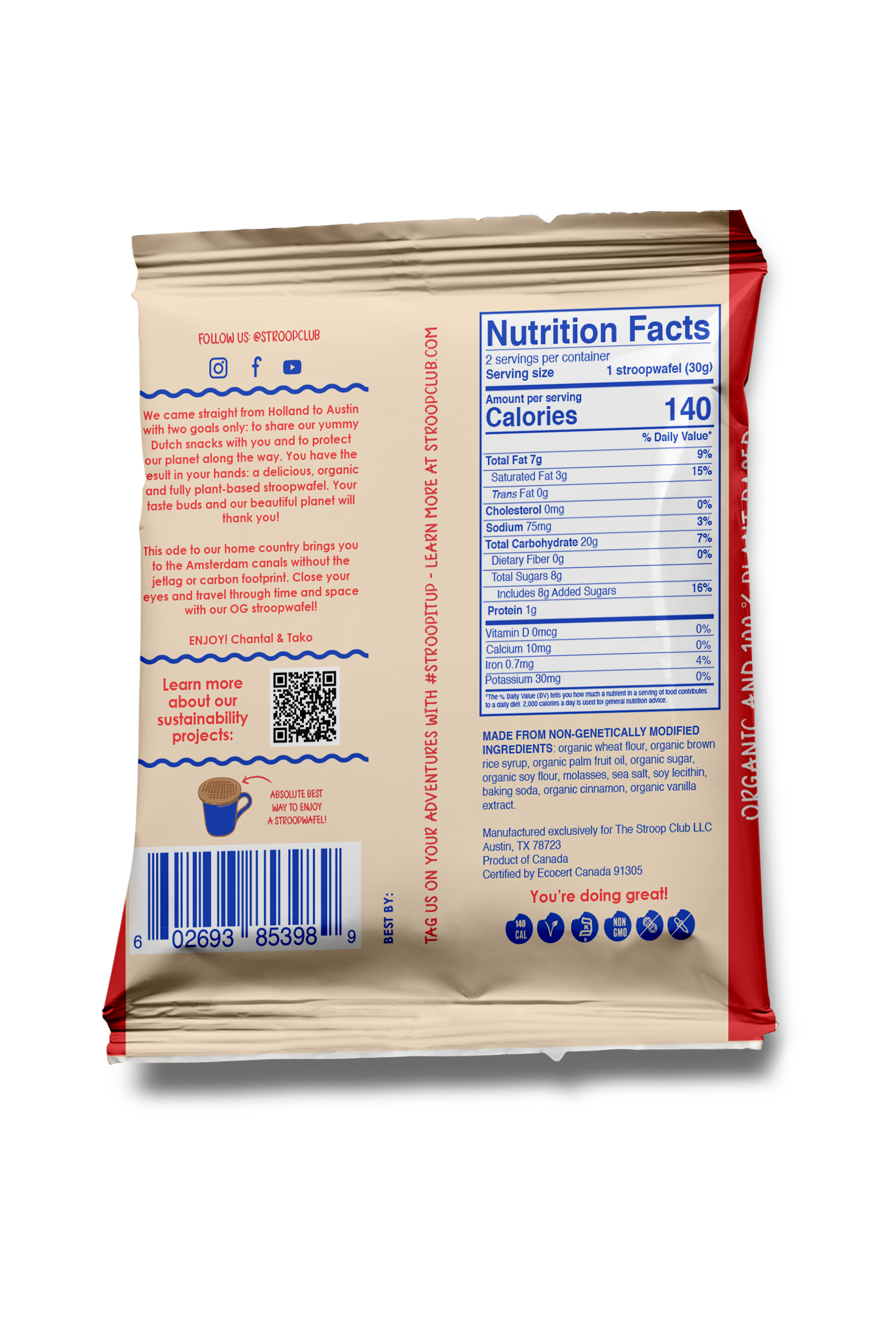 The Stroop Club (UK) – wholesale Biscuit – Traditional Caramel Organic and Plant-Based Stroopwafel 2-pa2