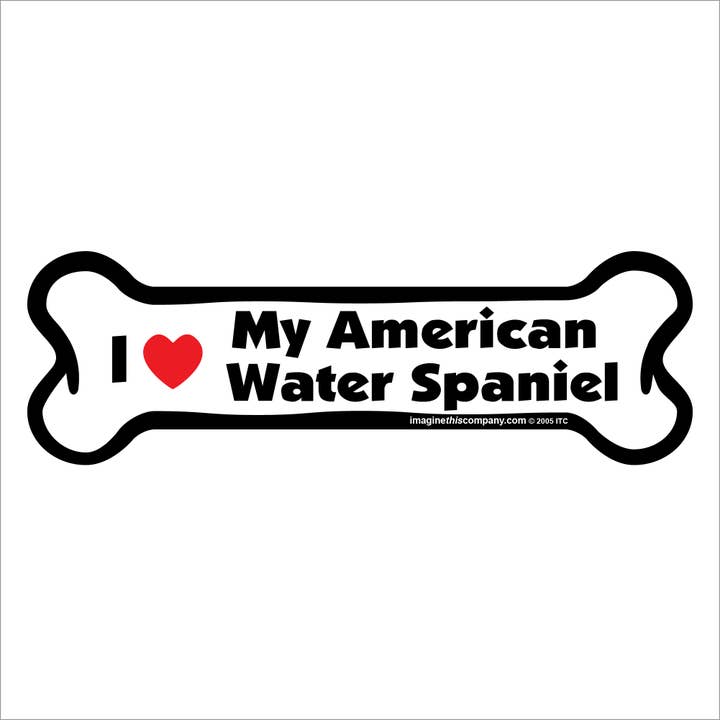 Ich liebe meinen American Water Spaniel - Knochen-Auto-Magnet für den Großhandel von Imagine This Company