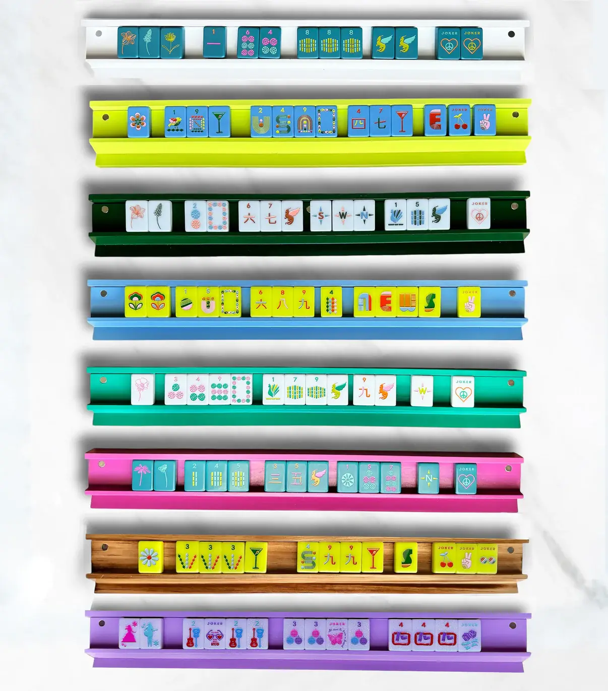 Peace Love Mahjong - Wholesale Board Game - Mahjong Racks & Pushers (Set of 4)6