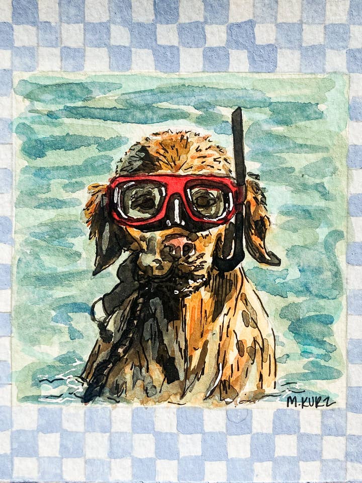 Scuba Buddy Print for wholesale by Makenzie Kurz Art