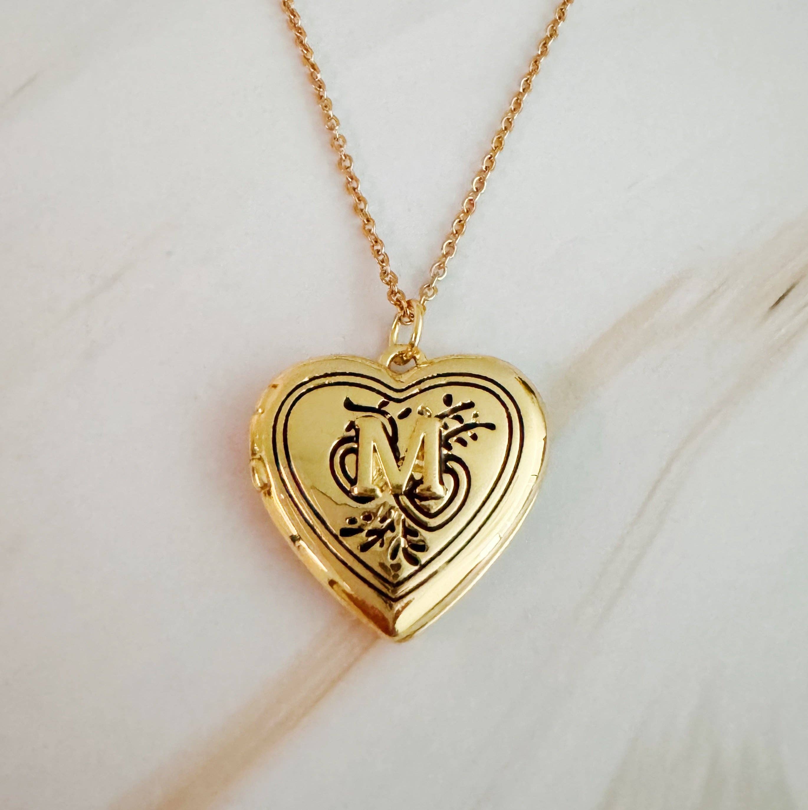Ellison+Young - Wholesale Locket Necklace - Nostalgic Heart Initial Open Locket Necklace10