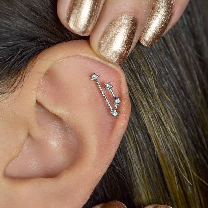 StockJWL - Wholesale Stud/Post Earrings - 12 Zodiac Earrings, Constellation Stud Earring Stud Piercing Tragus Helix Lobe and Cartilage Silver And Gold11