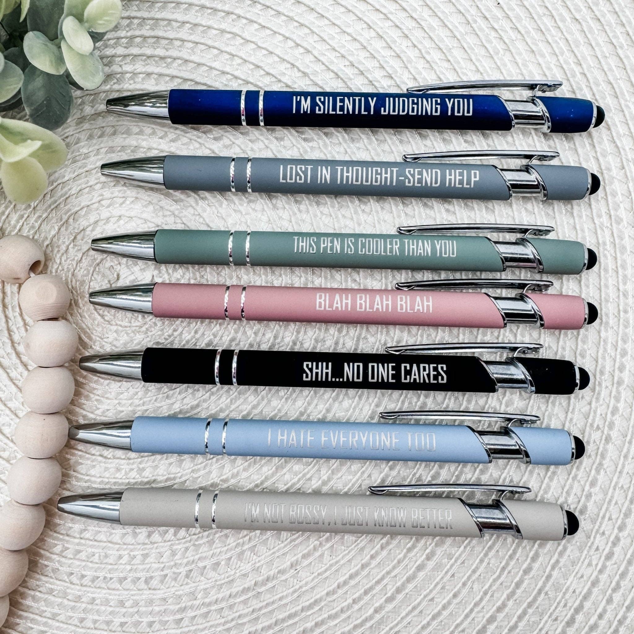 Embellish My Heart - Wholesale Pen - Everyday Essentials: Snarky Engraved Pen Set (Stylus Pens, Set of 7)5