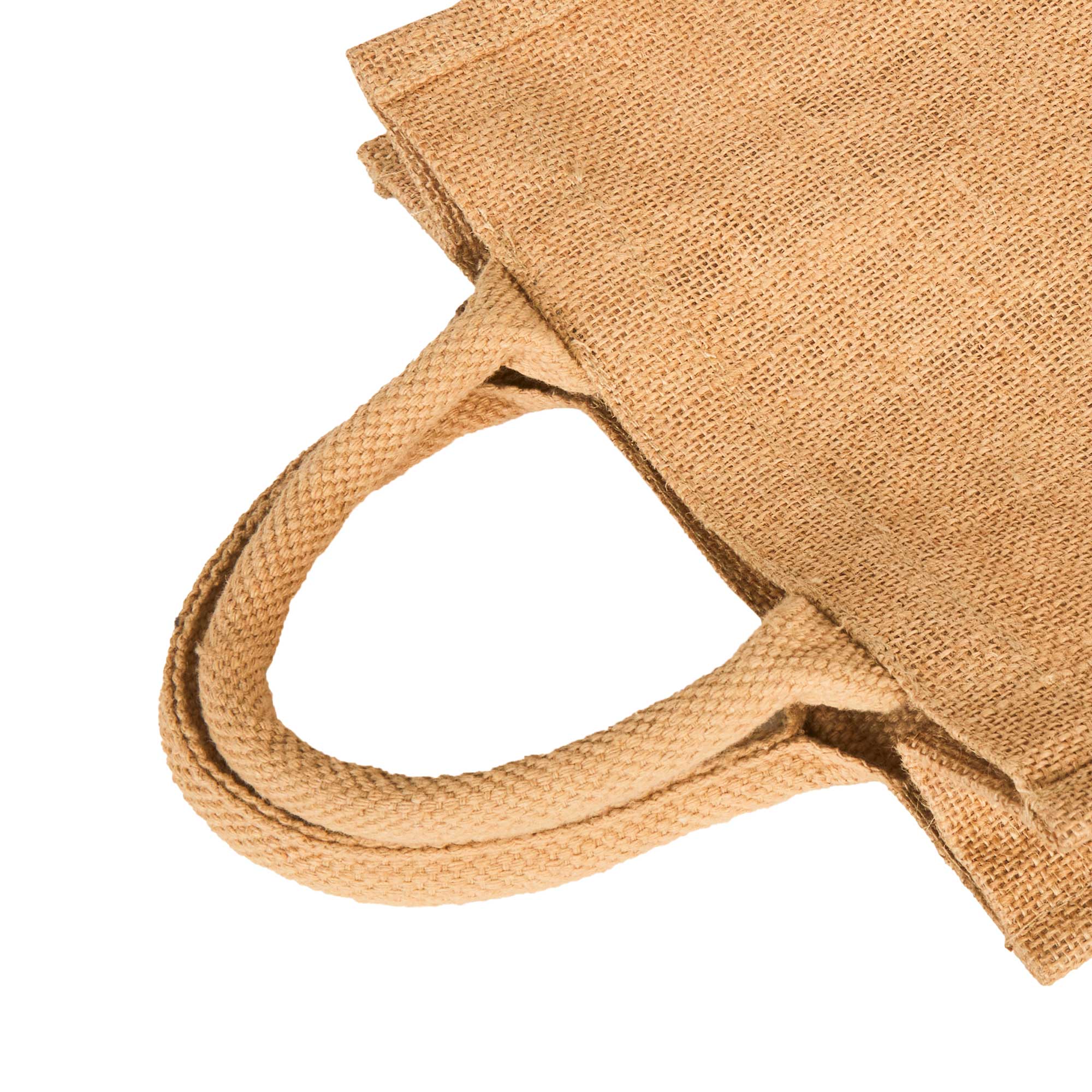 ecojutebags - Wholesale Grocery/shopping bag - Jute Shopping Bags with Handles – Set of 12- 10"x 10" x 4"7