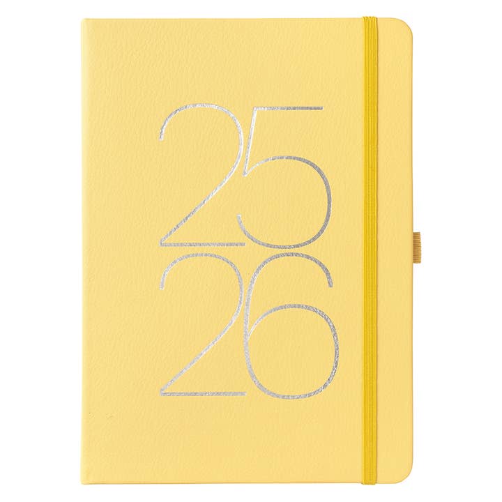 Busy B - Wholesale Journal/Diary - Mid-Year Dual Schedule Day a Page Diary 2025/26 - Faux Cover