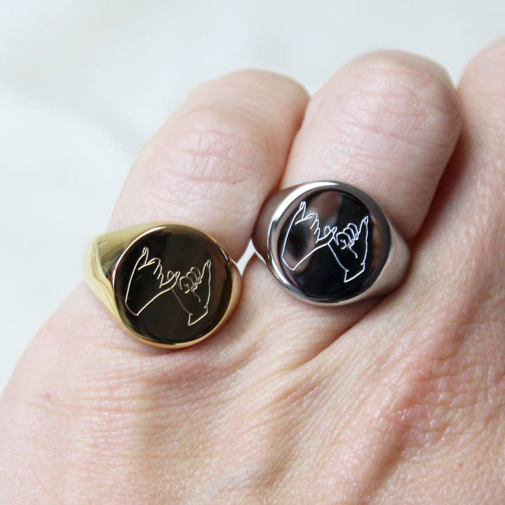 Cousins Collective - Wholesale Signet Ring - Pinky/Pinkie Promise Chunky Signet Ring - Silver