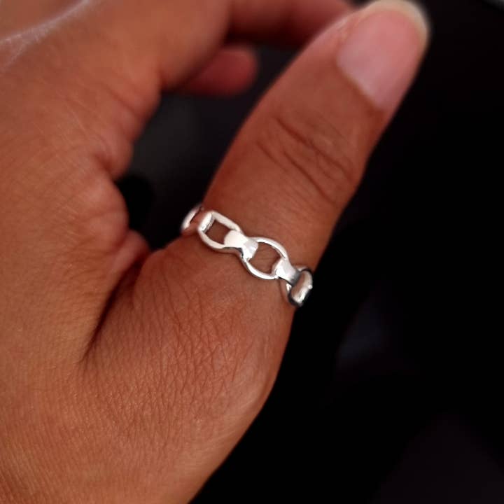 Mistry Gems – wholesale Band/stacked ring – Horse Bit Snaffle Equestrian Ring | 925 Sterling Silver, R20A4