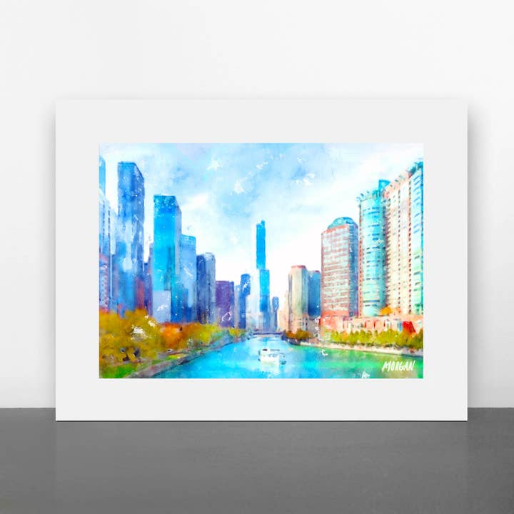 Junior Art Prints, Chicago IL, Chicago River for wholesale by G.O.A.T House of Creative