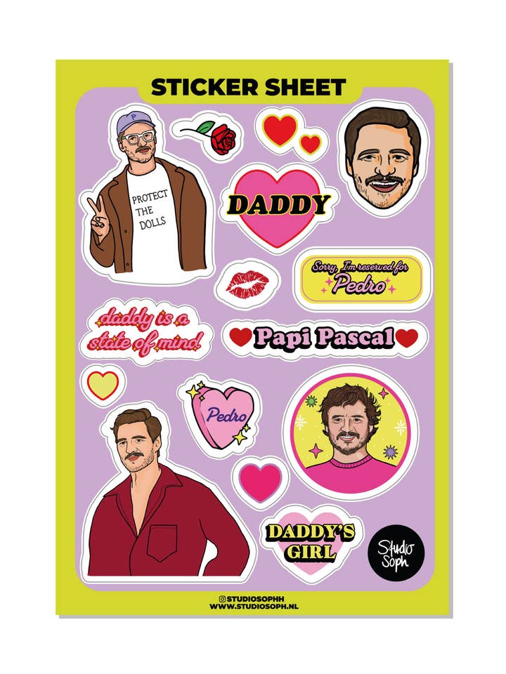 Papi Pedro A5 Sticker Sheet for wholesale by Studio Soph (We Pay Your Import Fees - We Ship DDP)