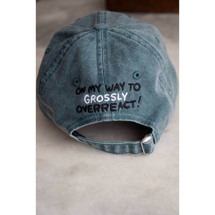 Vintage Teal Overreact Front & Back Hat | Embroidered Dad Hat for wholesale on Faire1