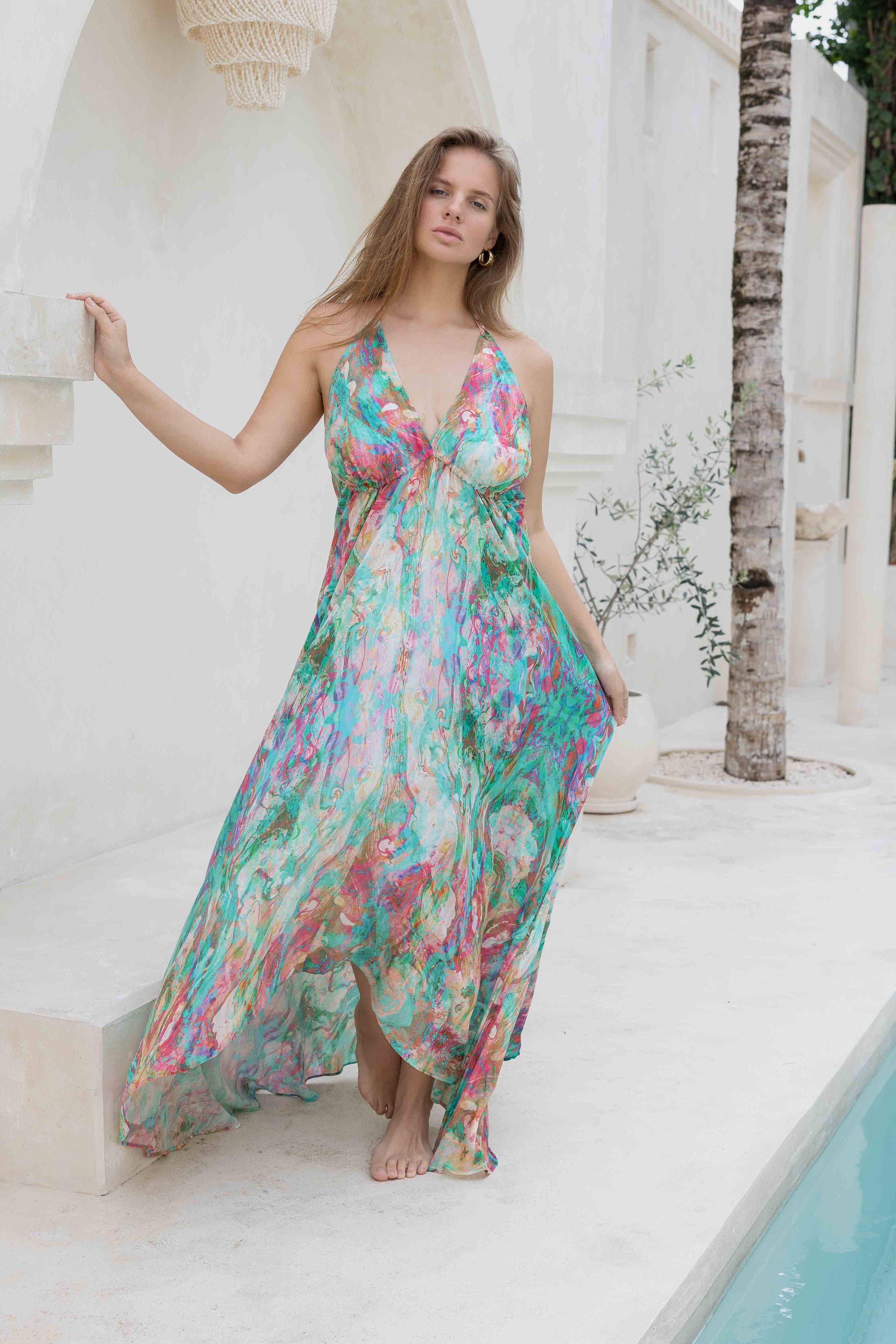 Sophia Alexia - Wholesale Dress - Women's - LIQUID RAINBOW SILK IBIZA DRESS8