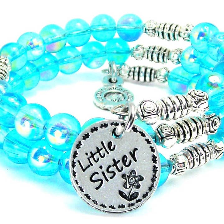 Bracelet en verre Océan Little Sister Sea Siren Sisters pour la vente par Chubby Chico Charms