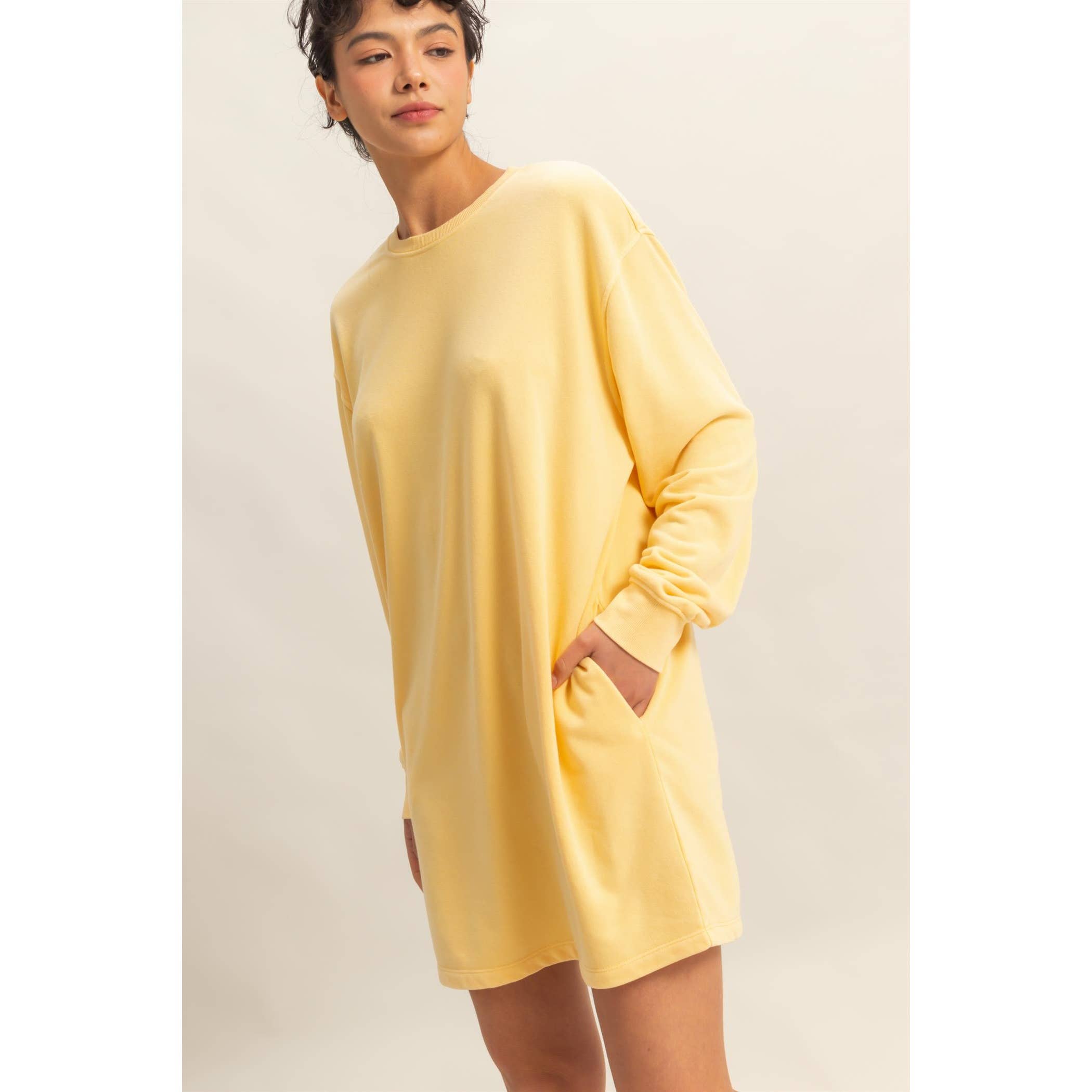 Double Zero - Wholesale Dress - Women's - Long Sleeve Oversized Mini Dress16