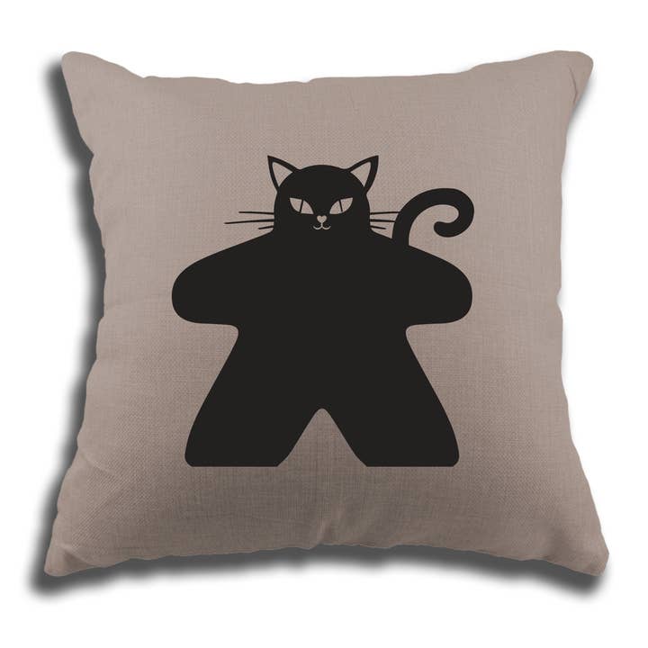 Meeple Cat Pillow Cover for wholesale by Meeplings | Handmade in Berlin