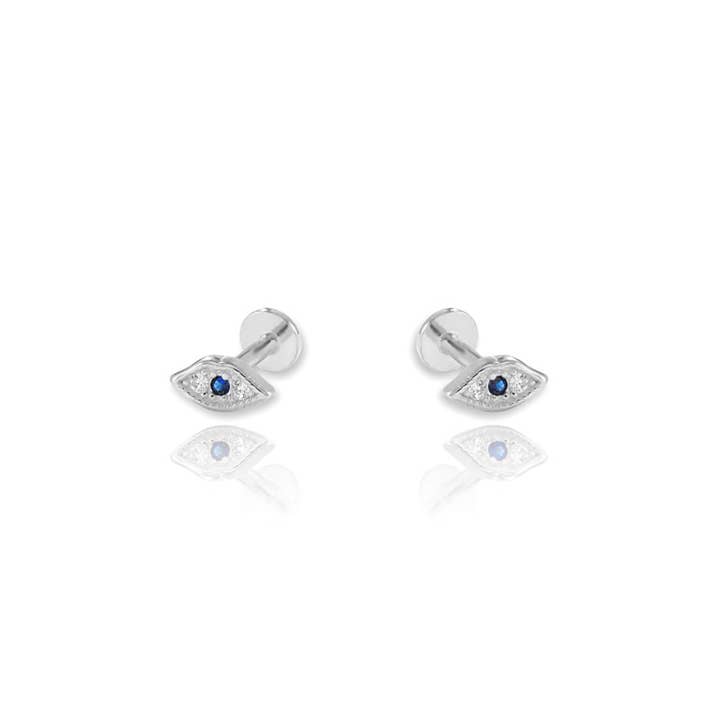 KIKICHIC - Wholesale Stud/Post Earrings - Evil Eye Flat Back Cartilage Earrings