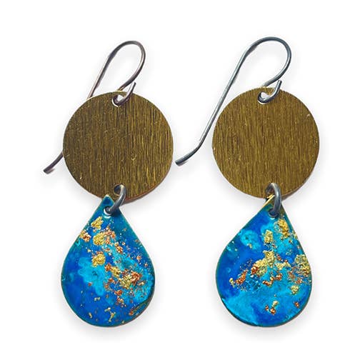 Brass Circle and Teardrop Carina for wholesale by ssd jewelry