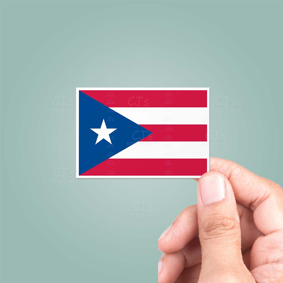 CJ's Sticker Shop - Wholesale Sticker - Puerto Rico PR Flag Sticker Vinyl Decal