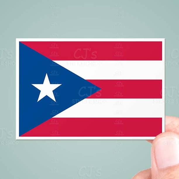 Puerto Rico PR Flag Sticker Vinyl Decal for wholesale by CJ's Sticker Shop