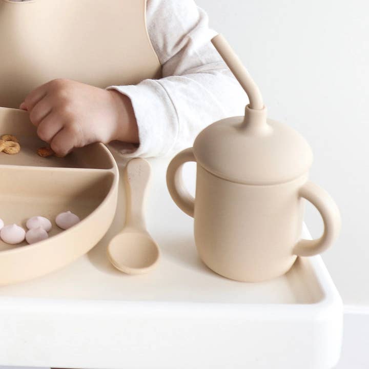 Sippy Cup with Straw, Spill-Proof & Anti-Stain - Dusty Teal for wholesale on Faire6