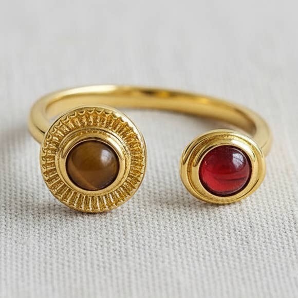 Vintage Tiger Eye Inspired Open Ring for wholesale by scentll jewelry