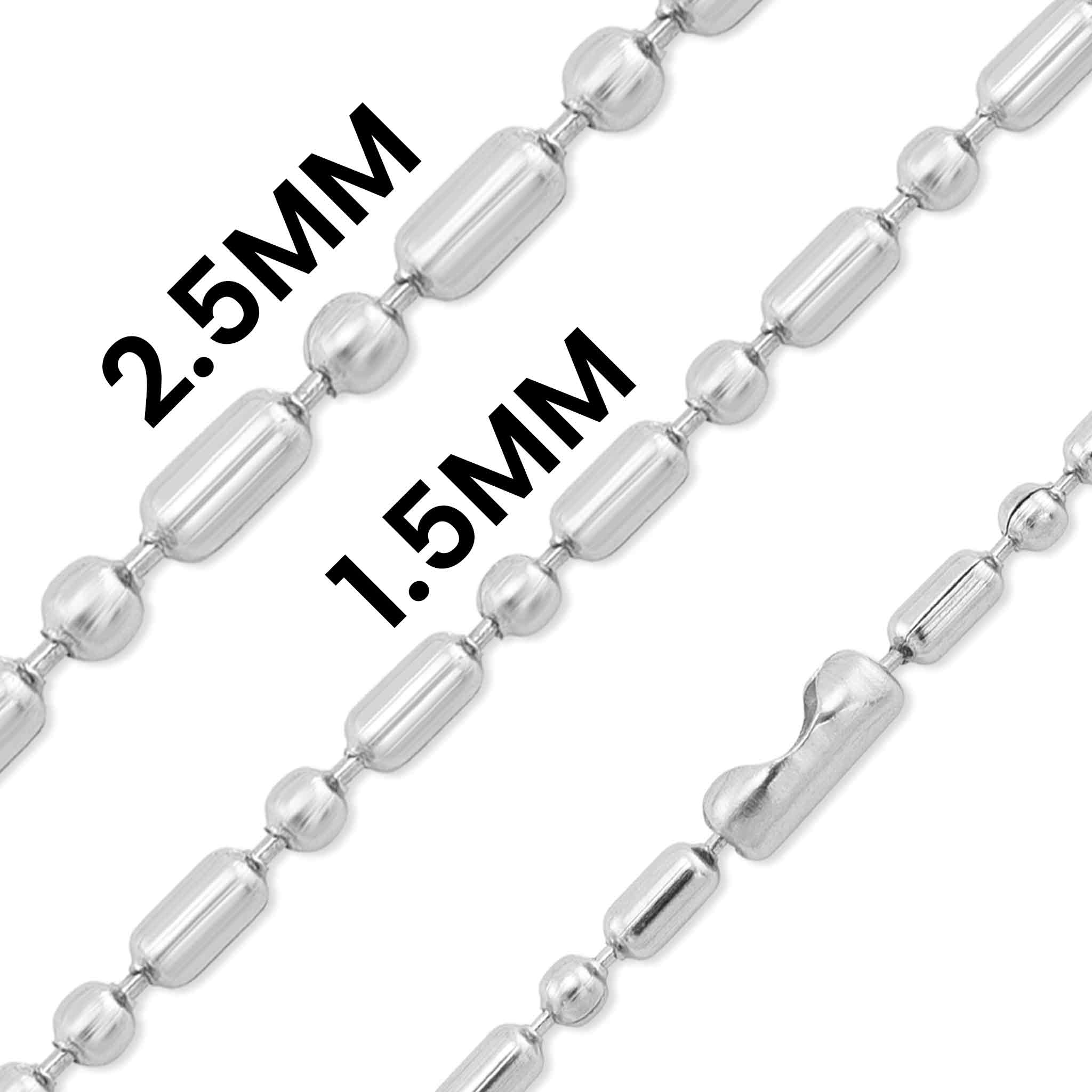 WJW - Wholesale Link & Chain Necklace - Stainless Steel Ball Bar Chain0