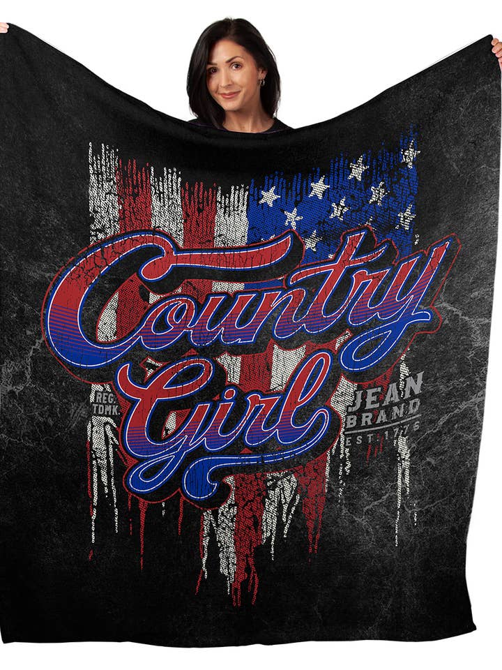 Coperta Minky Country Girl® con bandiera da 50" x 60" per la vendita all'ingrosso da parte di Country Girl Store