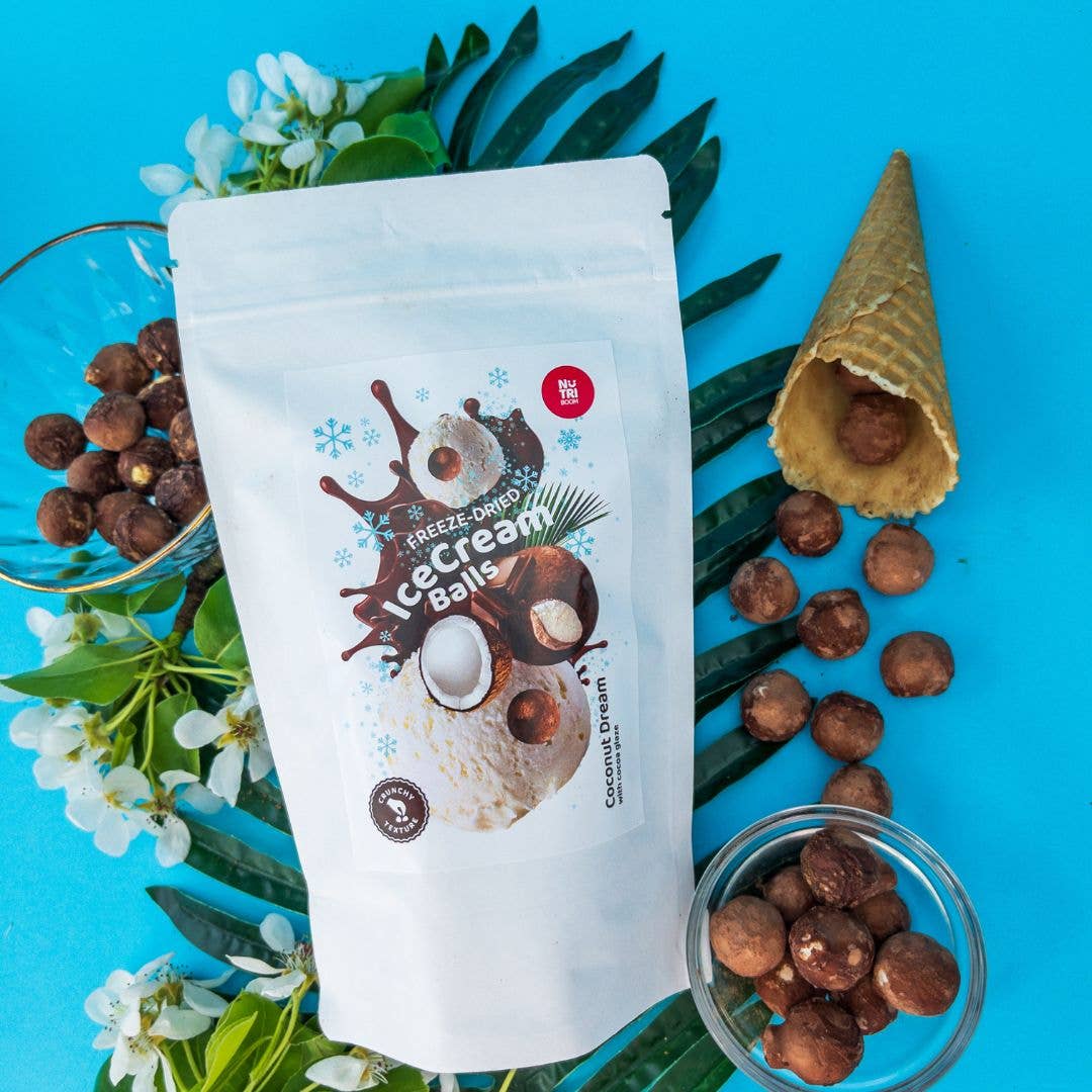 NutriBoom - Vente Glaces/sorbets - Billes de crème glacée lyophilisée Rêve de noix de coco 45g11