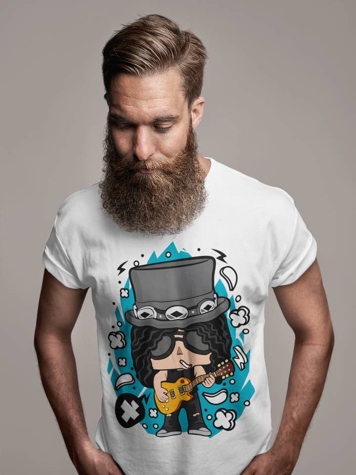 ULTRABASIC Men's T-Shirt Musician - Guitarist - Hard Rock Band - 80's Band for wholesale by ULTRABASIC