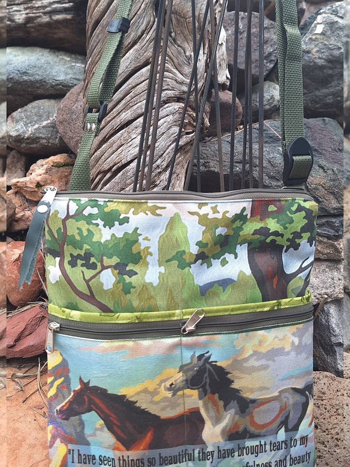 Horse Themed Tablet Bag - Converts to a Backpack for wholesale by Old Bagzz