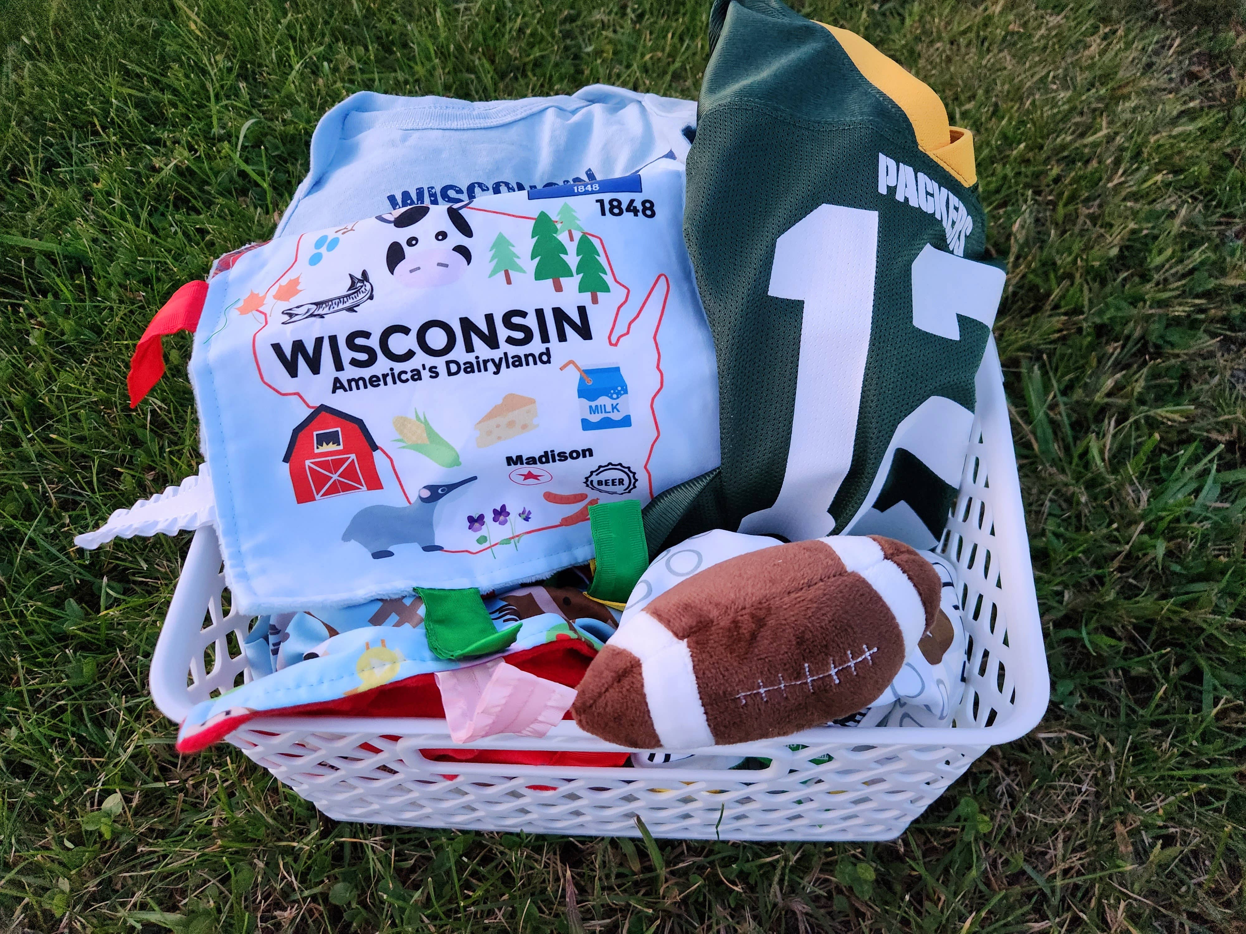 Baby Jack and Company - Wholesale Crinkle Tag Toy - Baby - Wisconsin State Baby Crinkle Tag Square 8"x 8" Toy9