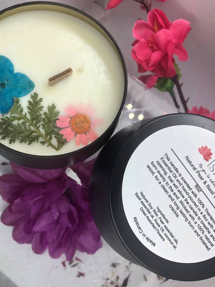 Natural Pear and Basil Candle for wholesale by Luxuria Studios