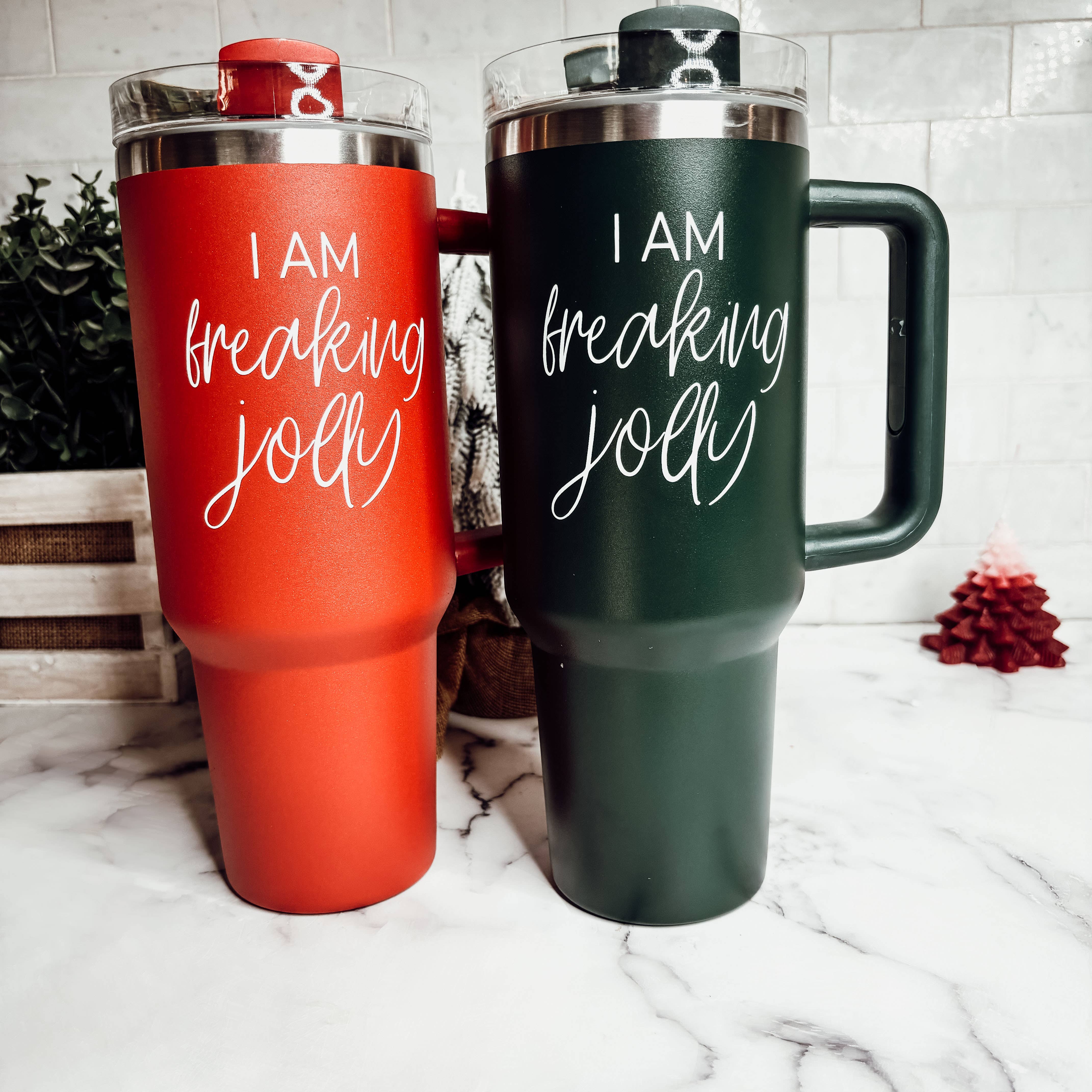 Gia Roma - Wholesale Insulated Mug/Tumbler - Funny Christmas Coffee Mugs, Red Holiday Tumblers With Straw53