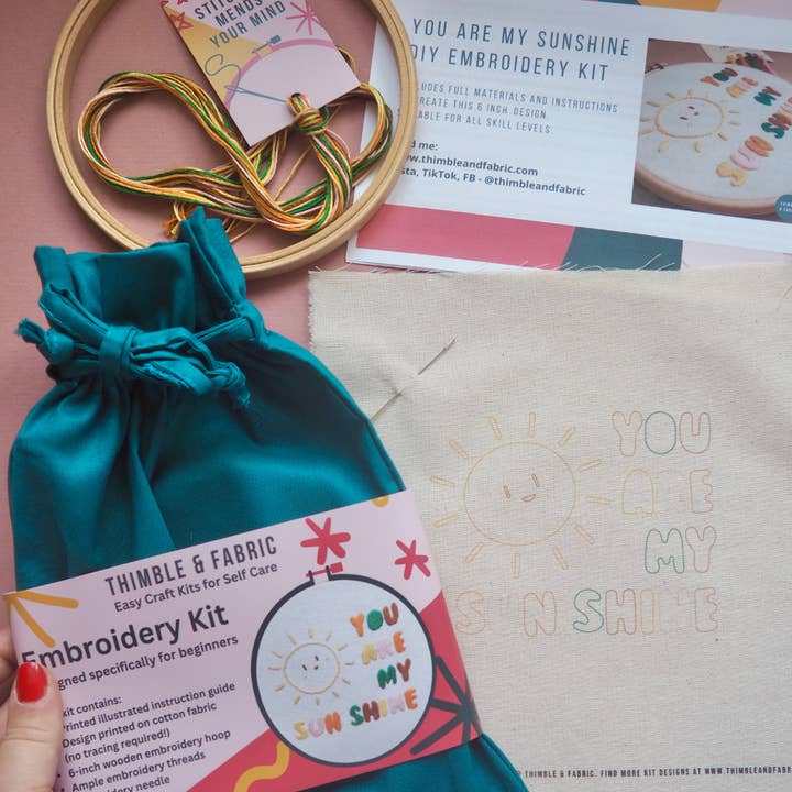 Thimble and Fabric – wholesale Embroidery/cross-stitch supplies – Embroidery Kit Sunshine1