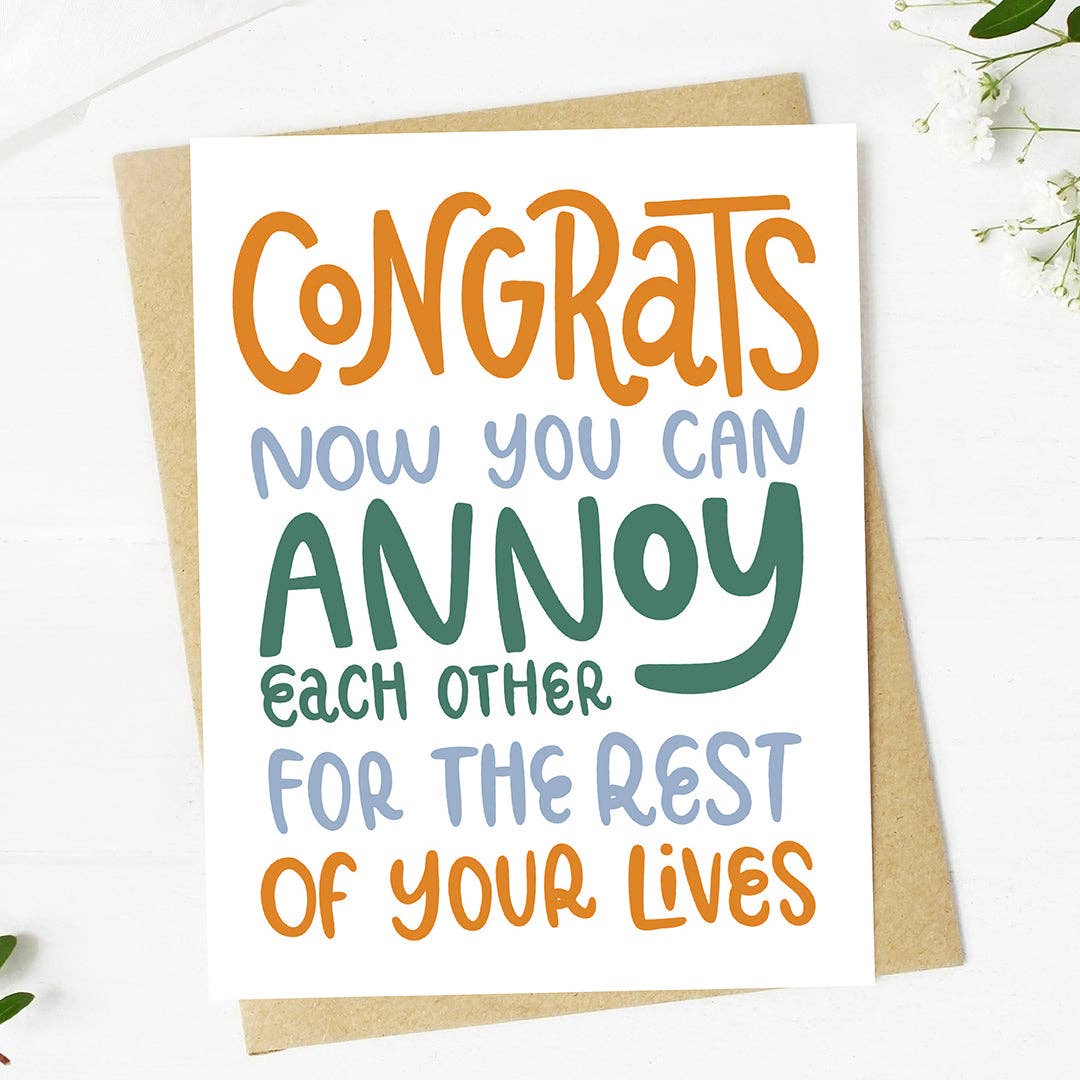 Big Moods - Wholesale Wedding Card - "Congrats, now you can annoy each other" Funny Wedding Card3