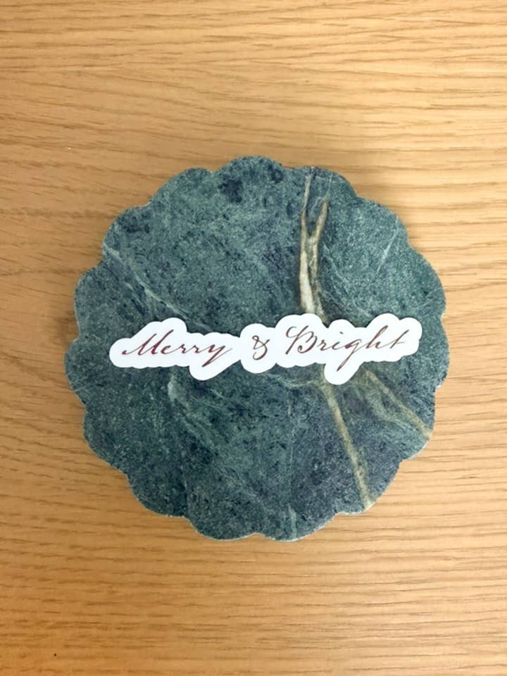 Merry and Bright Sticker for wholesale by The Tiny Bookshelf